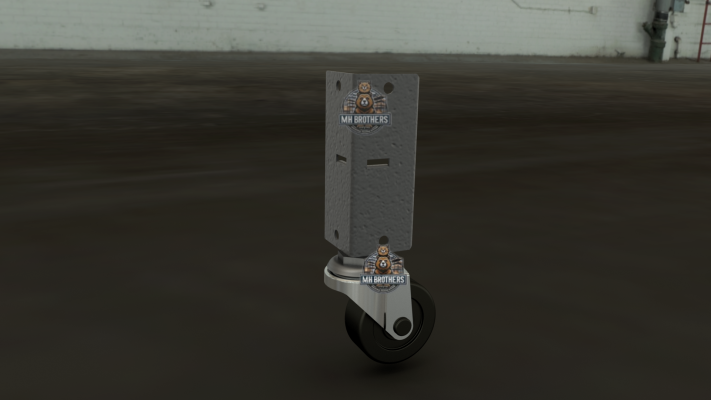 Bánh xe kệ V không khóa màu đen