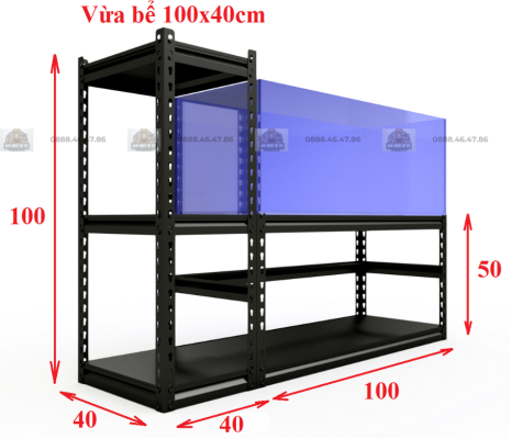 Hình 1. Kệ bể cá vừa bể (DxR) 100x40cm.