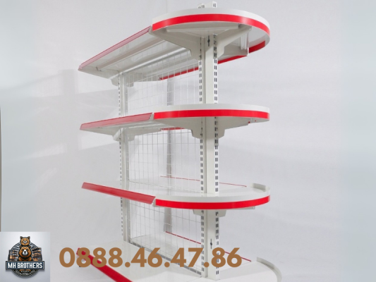 Đầu kệ siêu thị sử dụng kệ bán nguyệt – Tạo điểm nhấn thu hút.