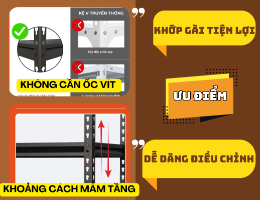 Ưu điểm kệ V gài MHBrothers
