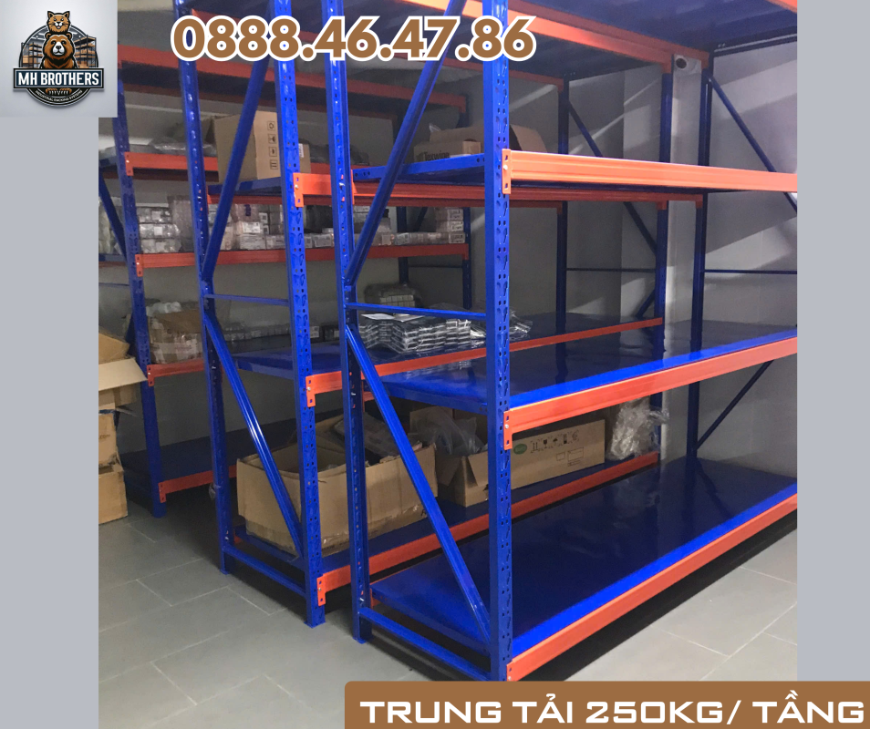 kệ trung tải chịu tải trọng tối đa bao nhiêu kg